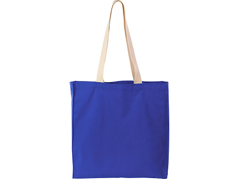 Сумка Donny из хлопка с донной складкой и парусиновыми ручками, синий - рис 3.