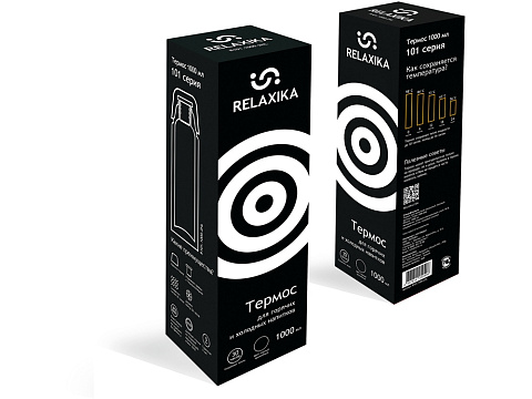 Термос Relaxika 101 (1 литр), черный (без лого) - рис 13.
