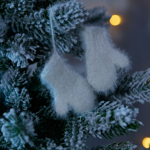 Подвеска на елку «Вьюшка», варежки, белая - рис 4.