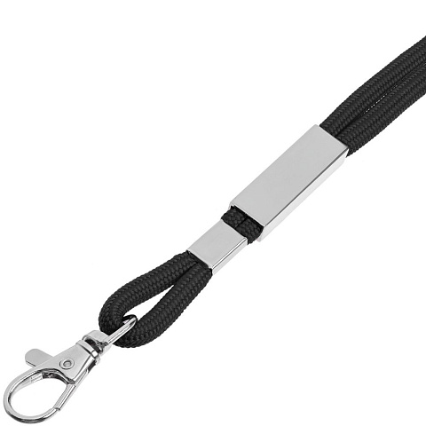 Шнурок для бейджа Tube Metal, черный - рис 4.