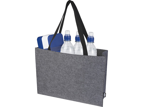 Эко-сумка фетровая Felta с широким дном , серый - рис 4.