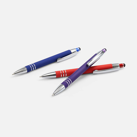 Ручка шариковая Sansen Soft Touch со стилусом, синяя - рис 7.