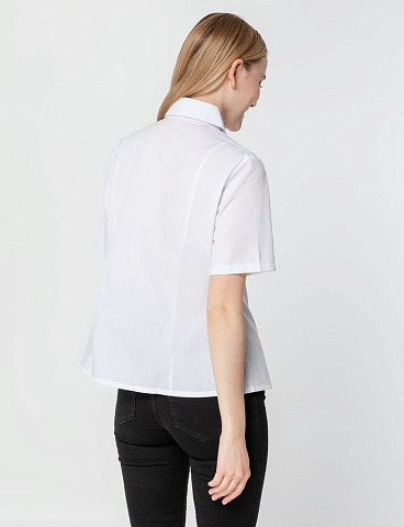 Рубашка женская с коротким рукавом Collar, белая - рис 6.