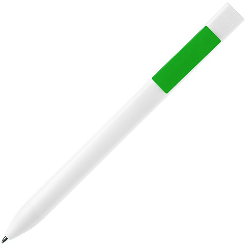 Ручка шариковая Swiper SQ, белая с зеленым - рис 3.