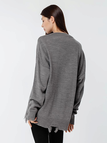 Джемпер оверсайз унисекс Grunge, серый - рис 12.