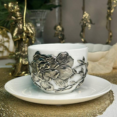 Чашка с блюдцем Магнолия в подарочной упаковке - рис 2.