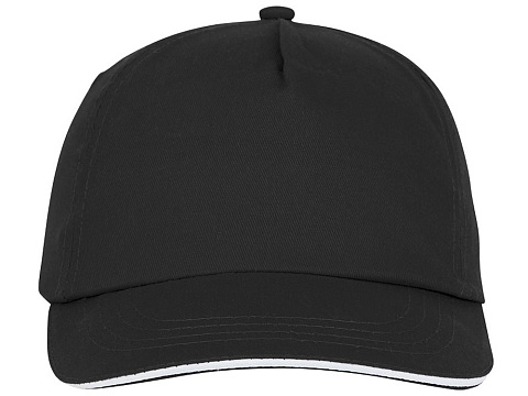 Пятипанельная кепка-сендвич Styx, черный - рис 2.