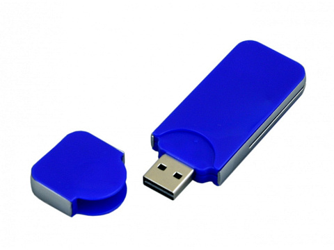 USB-флешка на 128 Гб в стиле I-phone, прямоугольнй формы, синий - рис 2.