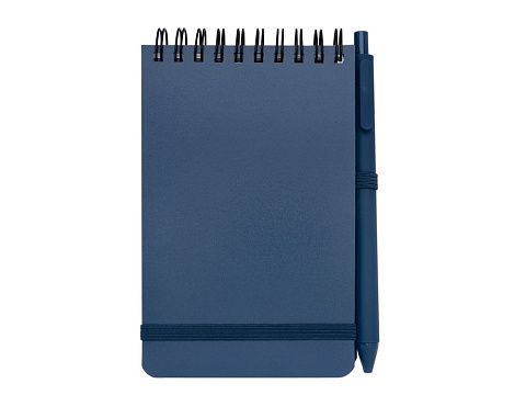 Блокнот Thalaasa формата А6 в твердой обложке из океанического пластика с шариковой ручкой - Синий - рис 2.