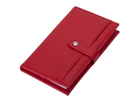 Блокнот-кошелек с сменным блоком А6 Wall Street, 64 листа, красный - рис 2.