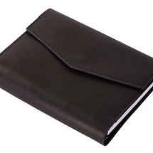 Блокнот кожаный А5 на кольцах, черный