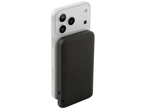 Беспроводной внешний аккумулятор с подсветкой лого и подставкой Magflash, 10000 мАч, 15 Вт, черный - рис 11.