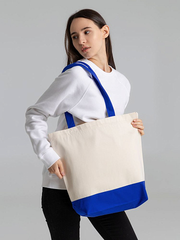 Холщовая сумка Shopaholic, ярко-синяя - рис 6.