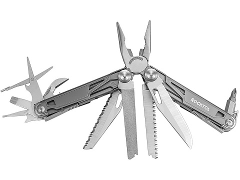 Мультитул Rocktol 19 в 1 с титановыми ручками, нейлоновый чехол, подарочная коробка - рис 16.