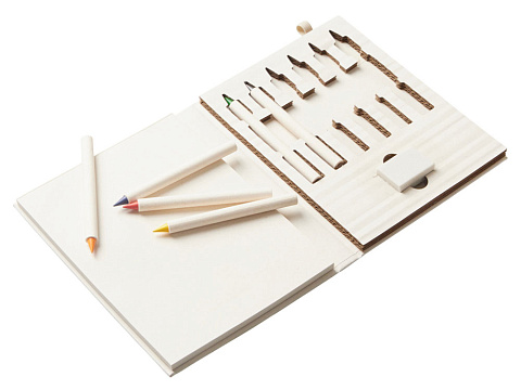 Набор цветных карандашей и листочков для рисования из молочной бумаги Artify, молочный - рис 4.