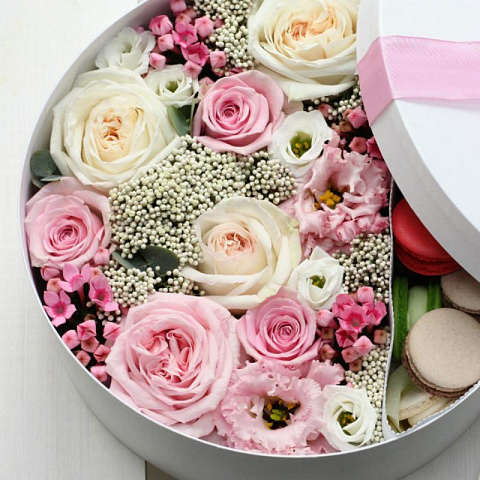 Макаруны с цветами Pink Rosarium XL (30см) - рис 2.