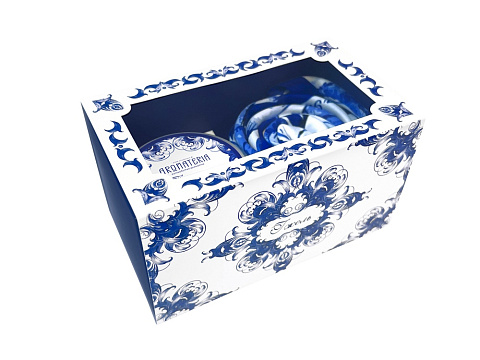 Набор: платок Гжель и свеча Птица счастья - рис 3.