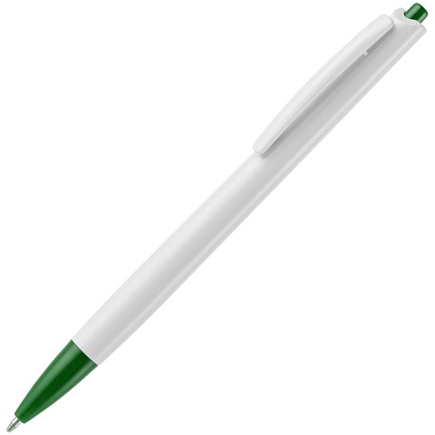 Ручка шариковая Tick, белая с зеленым - рис 2.