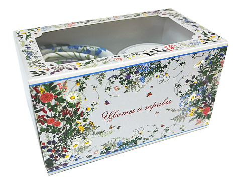 Набор: платок Русский полевой букет и свеча Цветы и травы - рис 4.