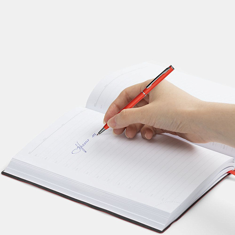 Ручка шариковая Hotel Chrome, ver.2, матовая красная - рис 5.