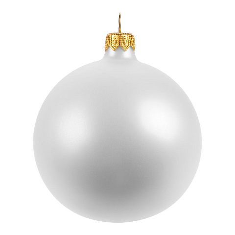 Елочный шар Gala Matt в коробке, 8,5 см, белый - рис 3.