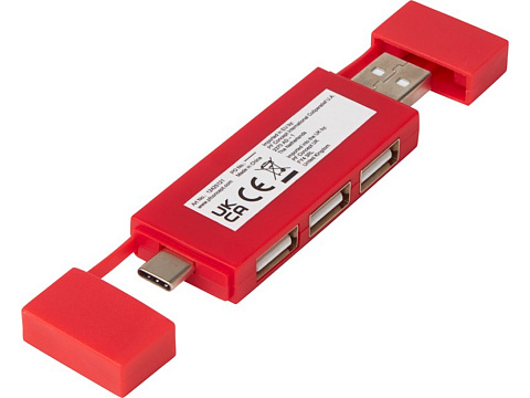 Mulan Двойной USB 2.0-хаб, красный - рис 3.