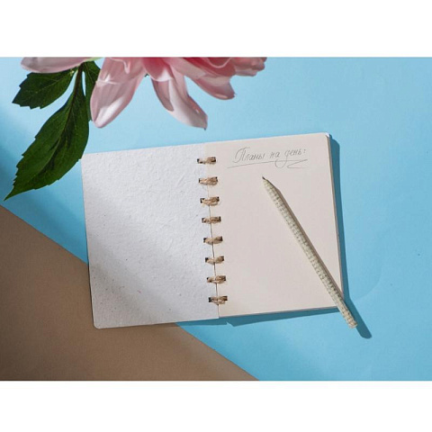 Блокнот А6 с бумажным карандашом и семенами цветов микс - рис 13.