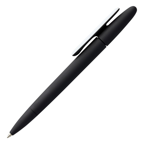 Ручка шариковая Prodir DS5 TRR-P Soft Touch, черная с белым - рис 3.