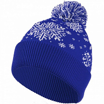 Новогодняя шапка Снежная зима (синяя)