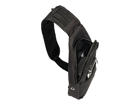 Рюкзак TORBER с одним плечевым ремнем, чёрный, полиэстер 300D, 33 х 17 х 6 см - рис 7.