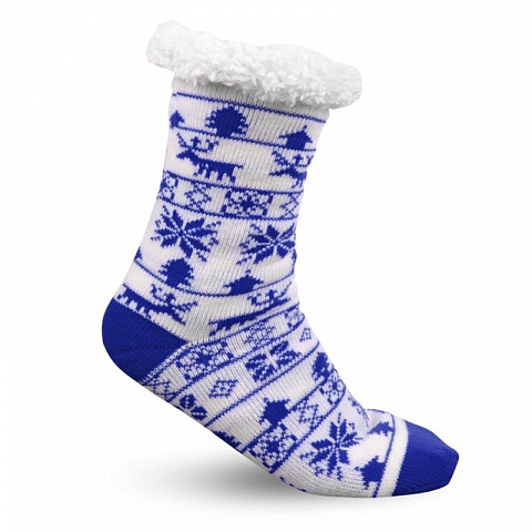 Новогодние носки-тапки (синие) - рис 4.