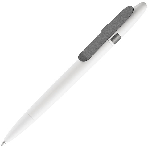 Ручка шариковая Prodir DS5 TSM Metal Clip, белая с серым - рис 2.
