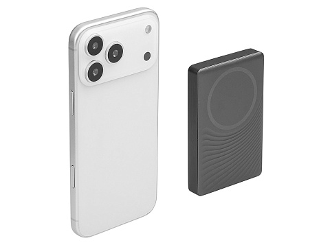 Магнитный беспроводной внешний аккумулятор, QC/PD Сёрф, 10000 мАч, серый - рис 4.