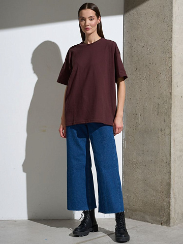 Футболка Oversize Premium, коричневая (шоколад) - рис 7.