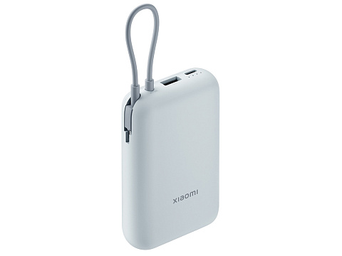 Внешний аккумулятор со встроенным кабелем Mi Power Bank 10000mAh (Integrated Cable) Ice Blue GL - рис 2.