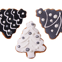 Набор новогодних имбирных печений в форме елочки