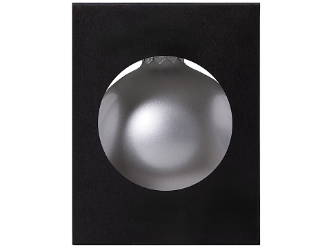 Стеклянный елочный шар Christmas bauble, серебро, металлик, с серебристым колпачком в черной коробке - рис 3.