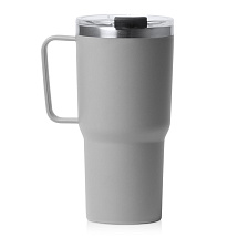 Термокружка Кенчер с двойными стенками из нержавеющей стали 304 и полипропилена, серый