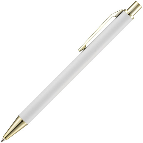 Ручка шариковая Lobby Soft Touch Gold, белая - рис 3.