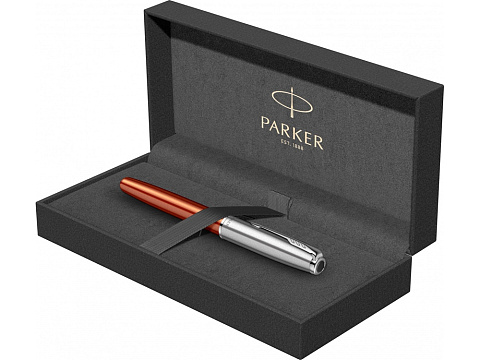 Перьевая ручка Parker Sonnet Essentials Orange SB Steel CT, перо: F, цвет чернил black, в подарочной упаковке. - рис 10.