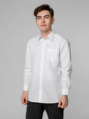 Рубашка мужская с длинным рукавом Collar, белая - рис 7.