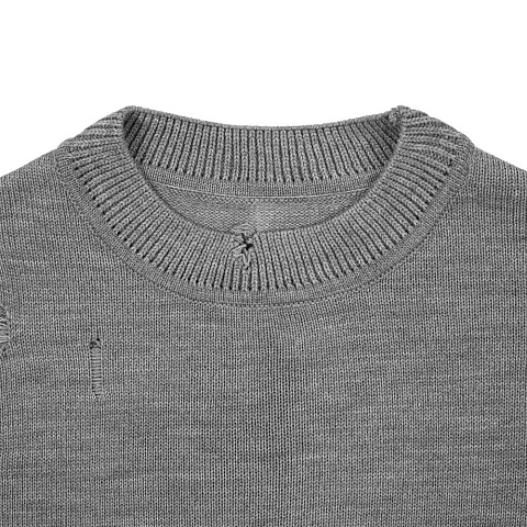 Джемпер оверсайз унисекс Grunge, серый - рис 4.