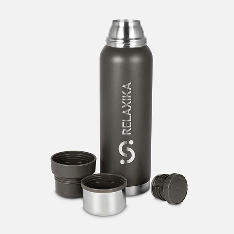 Термос Relaxika 1000 со стикерпаком, хаки - рис 4.