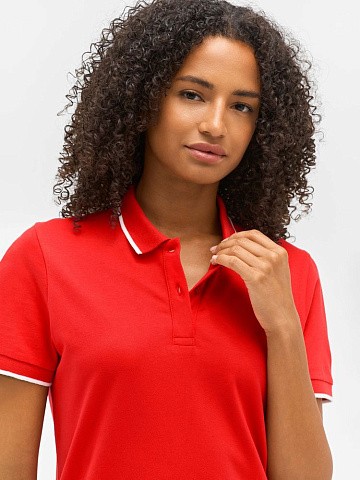 Рубашка поло унисекс Palermo, белая с темно-синим - рис 8.