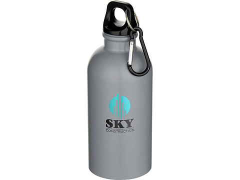 Oregon одностенная бутылка для воды с карабином, изготовленная из нержавеющей стали, сертифицированной по стандарту RCS, объемом 400 мл - Серый - рис 4.