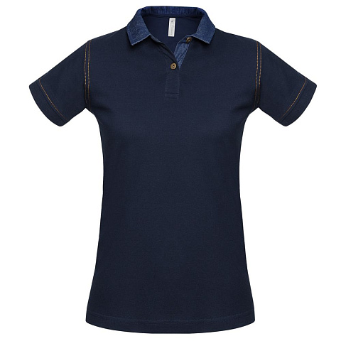 Рубашка поло женская DNM Forward темно-синяя - рис 2.