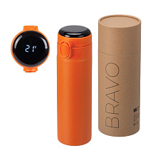 Вакуумная термокружка Waterline с медной изоляцией Bravo, 400 мл, тубус, оранжевый