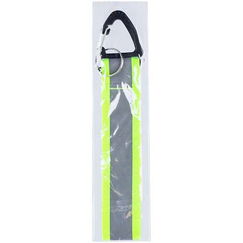 Светоотражающий брелок Flashline, серый с зеленым - рис 5.