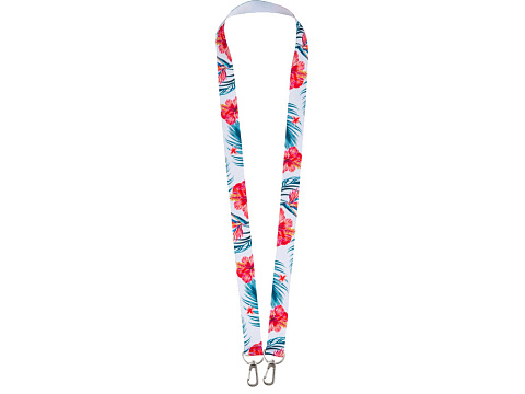 Ланъярд 2 см под сублимацию с 2-мя карабинами, серебристый - рис 2.