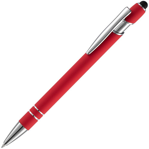 Ручка шариковая Pointer Soft Touch со стилусом, красная - рис 2.